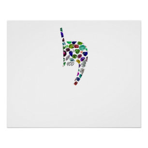 Letter 'YOD' made with Edels in All Colors Poster