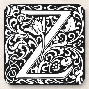 Letter Z art nouveau schwarz-weiß Tile Getränkeuntersetzer