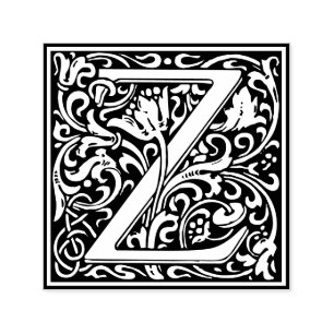 Letter Z art nouveau schwarz-weiß Tile Permastempel