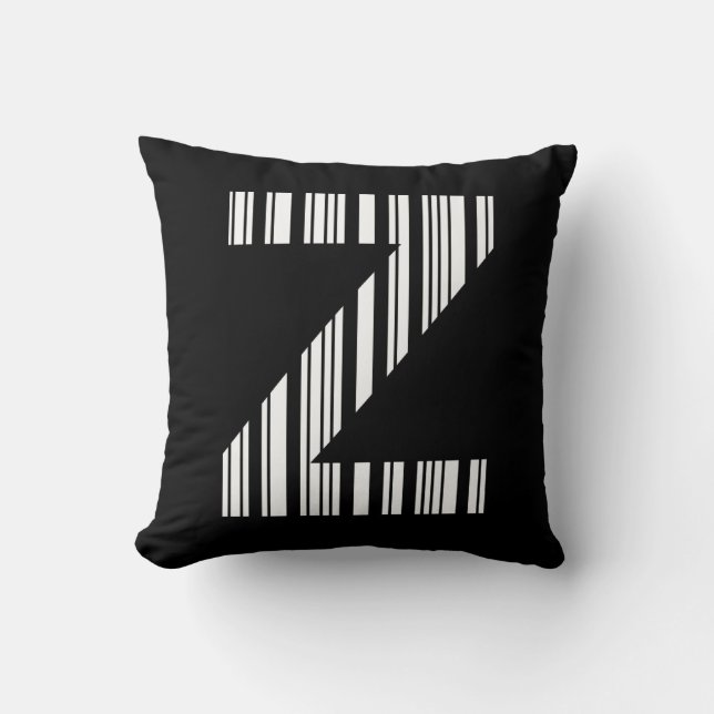 LETTER Z BAR CODE Erstes erstes Barcode-Muster Kissen (Vorderseite)