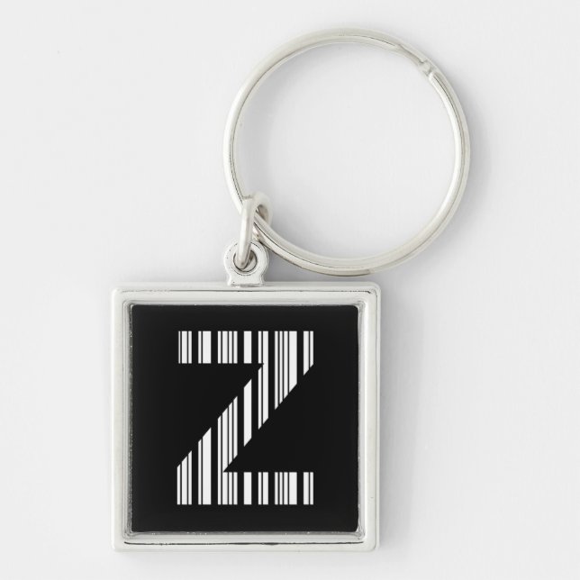 LETTER Z BAR CODE Erstes erstes Barcode-Muster Schlüsselanhänger (Vorne)