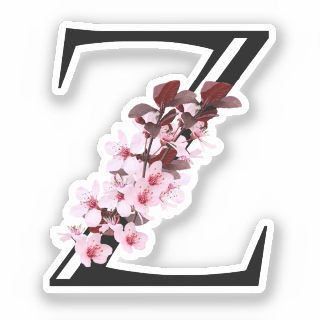 Letter Z, Cherry Blossom Aufkleber (Vorderseite)