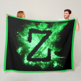 Letter Z Green Hauptstadt Alphabet Fleecedecke