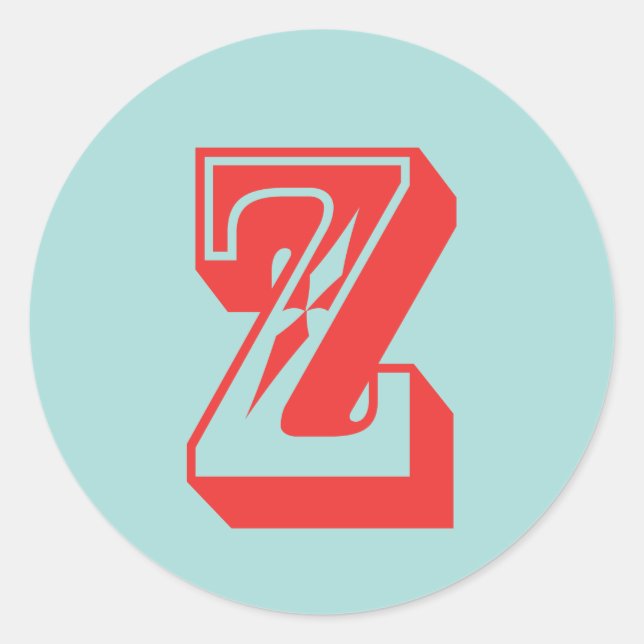Letter Z-Karneval-Monogramm-Anfangsvorzug Runder Aufkleber (Vorderseite)