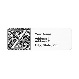 Letter Z Medieval Monogram Art Nouveau
