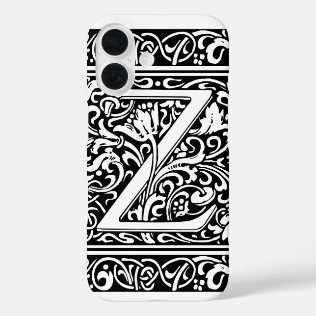 Letter Z Medieval Monogram Art Nouveau Case-Mate iPhone Hülle (Rückseite)