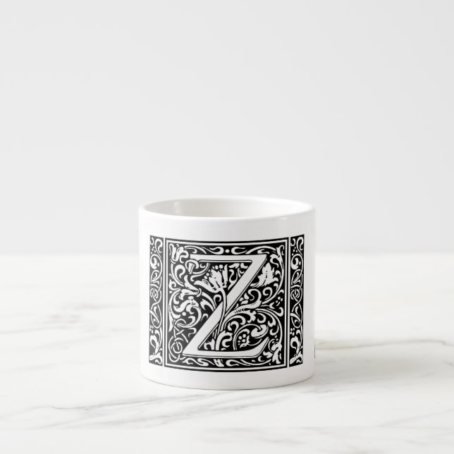 Letter Z Medieval Monogram Art Nouveau Espressotasse (Vorderseite)