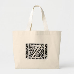 Letter Z Medieval Monogram Art Nouveau Jumbo Stoffbeutel