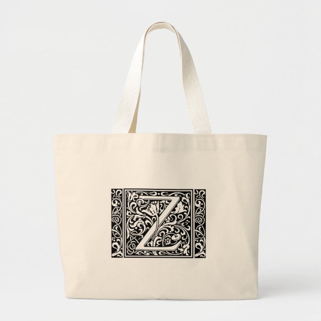 Letter Z Medieval Monogram Art Nouveau Jumbo Stoffbeutel (Vorne)