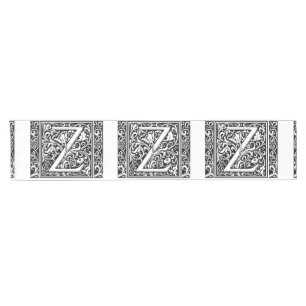 Letter Z Medieval Monogram Art Nouveau Kurzer Tischläufer
