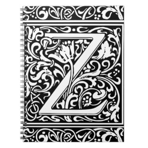 Letter Z Medieval Monogram Art Nouveau Notizblock