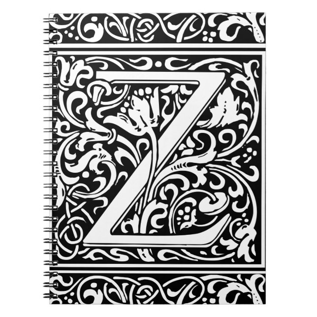 Letter Z Medieval Monogram Art Nouveau Notizblock (Vorderseite)