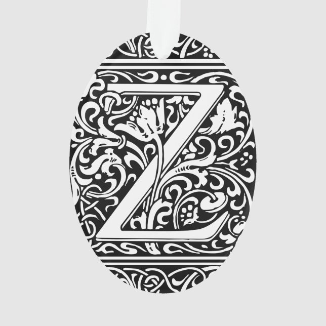 Letter Z Medieval Monogram Art Nouveau Ornament (Rückseite)