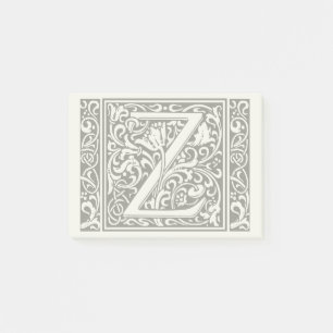 Letter Z Medieval Monogram Art Nouveau Post-it Klebezettel