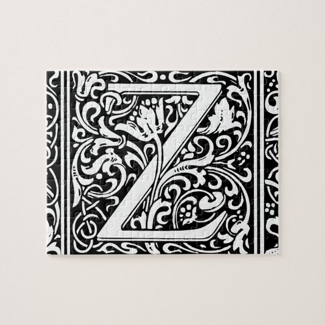Letter Z Medieval Monogram Art Nouveau Puzzle (Horizontal)