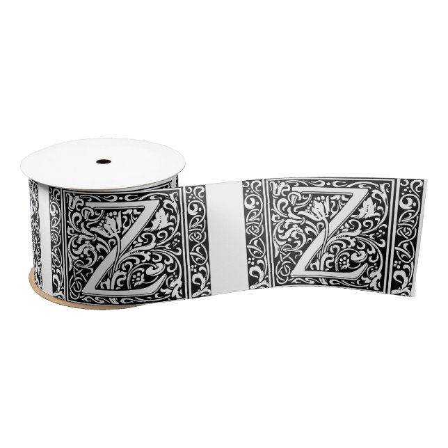 Letter Z Medieval Monogram Art Nouveau Satinband (Spule)
