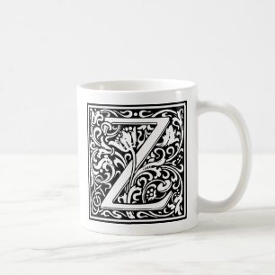 Letter Z Medieval Monogram Art Nouveau Tasse