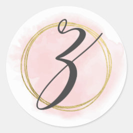 Letter Z Monogram Blush Pink Watercolor Gold Chic Runder Aufkleber
