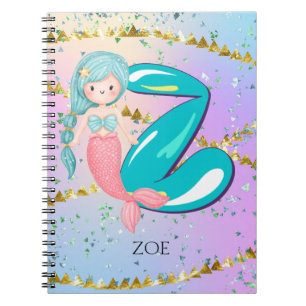 Letter Z Monogram Niedliches Mermaid-Kinderzimmer Notizblock
