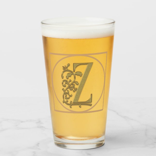 LETTER Z MONOGRAM Schöne Hochzeit Neues Zuhause-Ge Glas (Vorne (Gefüllt))