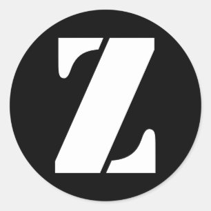 Letter Z Stencil Alphabet von Janz Black Runder Aufkleber