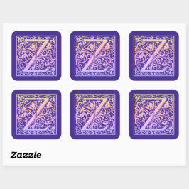Letter Z Vintager erster Buchstabe Gradient Quadratischer Aufkleber