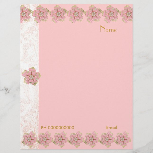 Letterhead-Blume Jewel Pink Border 2 (Vorderseite)