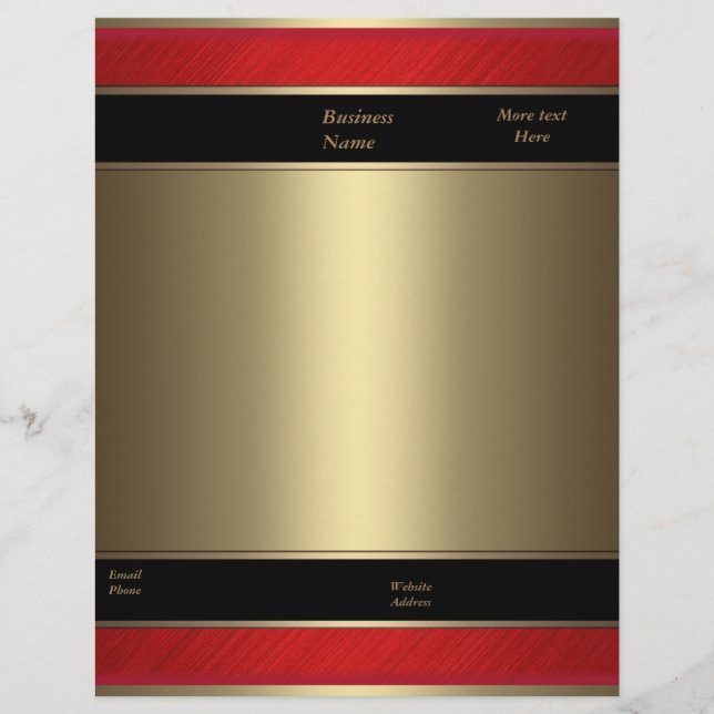 Letterhead Business Red Metal Bronze Gold Briefkopf (Vorderseite)