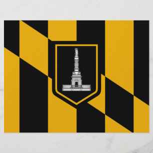 Letterhead mit Flag Baltimore, Maryland, USA