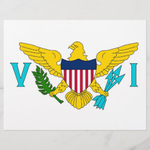 Letterhead mit Flag Jungfrau Islands, USA