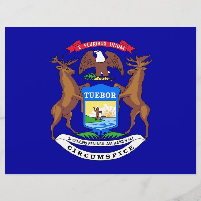Letterhead mit Flag Michigan, USA (Vorderseite)