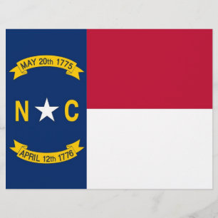 Letterhead mit Flag North Carolina, USA