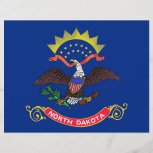 Letterhead mit Flag North Dakota, USA