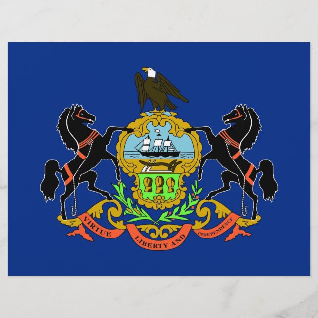 Letterhead mit Flag Pennsylvania, USA (Vorderseite)