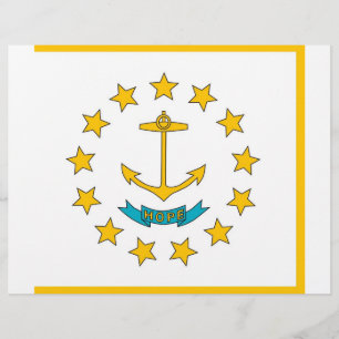 Letterhead mit Flag Rhode Island, USA