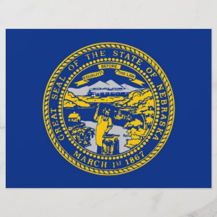 Letterhead mit Flagge von Nebraska, USA