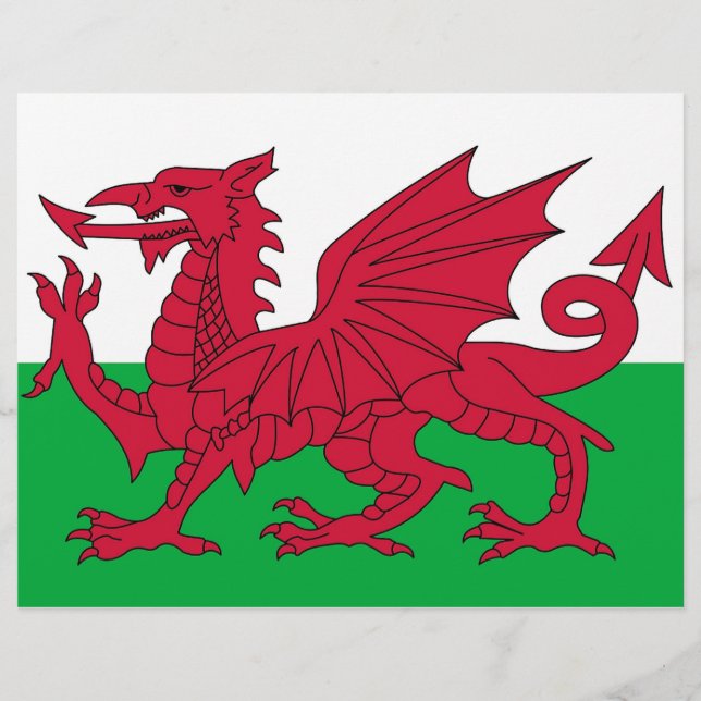 Letterhead mit Flagge von Wales (Vorderseite)