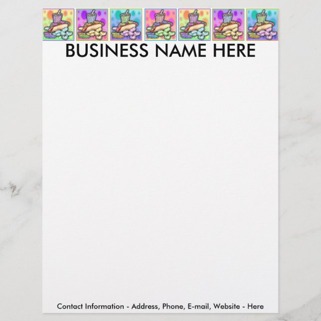Letterhead - Pop Art Hot Dog mit Chips und einem D Briefbogen (Vorderseite)