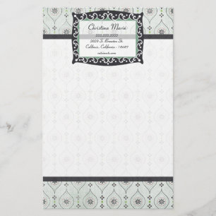 Letterhead Stationery Blue Blume Muster Briefpapier