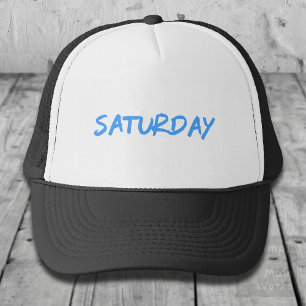 Lettering Design ‘Saturday’ in Sky Blue Truckerkappe
