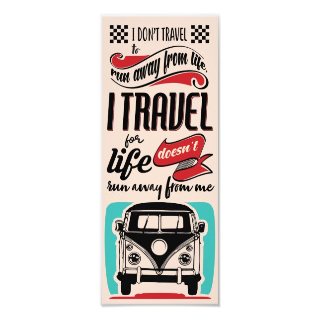 Lettering Kombi Travel Fotodruck (Vorne)