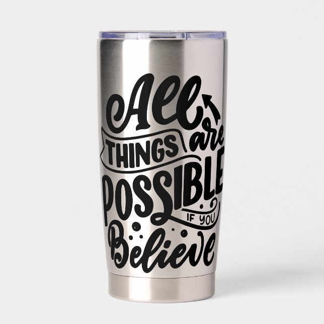 Lettering Quote About Dreams Thermobecher (Vorderseite)