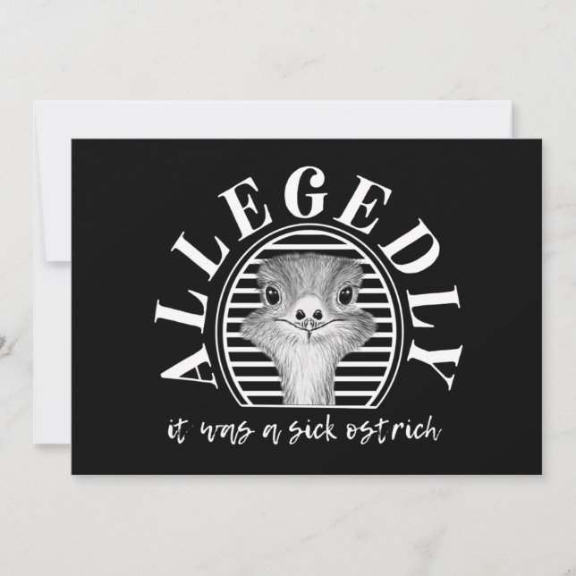 Letterkenny, angeblich Straußenkarte Einladung (Vorderseite)