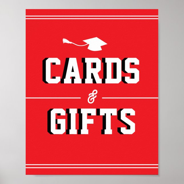 Letterman-Abschluss RED-Karten und -Geschenke  Poster (Vorne)