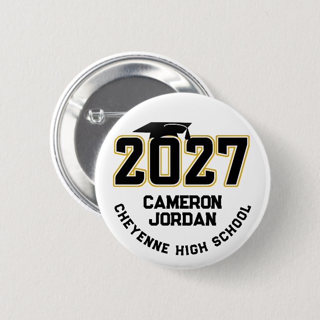 Letterman Abschlussjahrgang 2027 Button (Vorne & Hinten)
