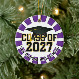 Letterman Abschlussjahrgang 2027 Foto-Abschlussfei Keramik Ornament