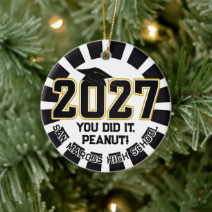 Letterman Abschlussjahrgang 2027 Foto-Abschlussfei Keramik Ornament