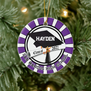 Letterman Abschlussjahrgang 2027 Foto-Abschlussfei Keramik Ornament