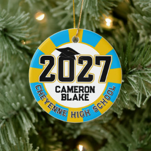 Letterman Abschlussjahrgang 2027 Foto-Abschlussfei Keramik Ornament