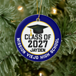 Letterman Abschlussjahrgang 2027 Foto-Abschlussfei Keramik Ornament